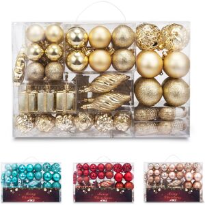 AMS 90ct Christmas Ball Assorted Pendants Shatterproof Tree Ornaments Seasonal D AMS 90ct Christmas Ball Assorted Pendants Shatterproof Tree Ornaments Seasonal D