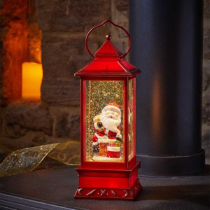 Samuel Alexander 29cm Battery Operated Light up SnowSwirl Santa Chimney Christmas Lantern Decorat Samuel Alexander 29cm Battery Operated Light up SnowSwirl Santa Chimney Christmas Lantern Decorat