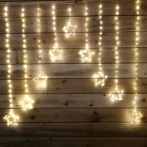 Samuel Alexander 1.2m Premier Christmas Static Star LED Silver Pin Wire V Curtain Lights in Warm Samuel Alexander 1.2m Premier Christmas Static Star LED Silver Pin Wire V Curtain Lights in Warm