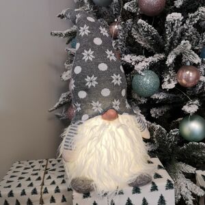 Samuel Alexander 56cm Battery Operated Light Up Christmas Standing Gonk Decoration in Grey Samuel Alexander 56cm Battery Operated Light Up Christmas Standing Gonk Decoration in Grey