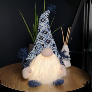 Samuel Alexander 35cm Battery Operated Light up Sitting Christmas Gonk in Light Blue Samuel Alexander 35cm Battery Operated Light up Sitting Christmas Gonk in Light Blue