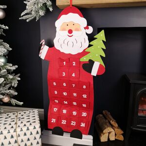Samuel Alexander 90cm Fabric Red and White Hanging Santa Advent Calendar Christmas Decoration Samuel Alexander 90cm Fabric Red and White Hanging Santa Advent Calendar Christmas Decoration