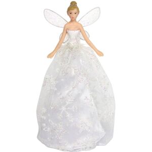 Carousel Home Small Iridescent White Fairy Angel Christmas Tree Topper Sparkling White Fabri Carousel Home Small Iridescent White Fairy Angel Christmas Tree Topper Sparkling White Fabri