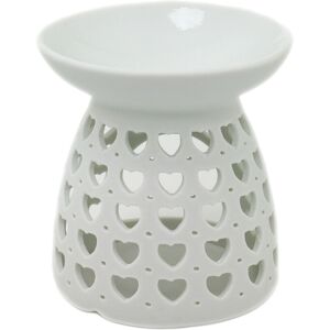 Carousel Home Heart Cut-Out White Ceramic Essential Oil Burner Tealight Candle Holder Wax Me Carousel Home Heart Cut-Out White Ceramic Essential Oil Burner Tealight Candle Holder Wax Me