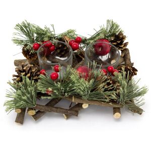 Carousel Home Handcrafted Christmas Double Tealight Candle Holder ~ Xmas Table Centrepiece Carousel Home Handcrafted Christmas Double Tealight Candle Holder ~ Xmas Table Centrepiece