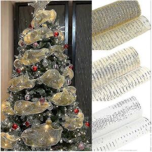 Unbranded (gold silver) Christmas Tree Ribbon For Xmas Tree Decorations Unbranded (gold silver) Christmas Tree Ribbon For Xmas Tree Decorations