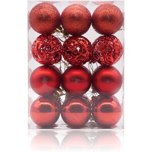AMS 2.36''/60mm 24ct Christmas Balls Tree Pendants Shatterproof Ornaments Season AMS 2.36''/60mm 24ct Christmas Balls Tree Pendants Shatterproof Ornaments Season