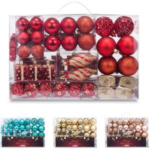 AMS 90ct Christmas Balls Plastic Ornaments Shatterproof Tree Pedants Accessories AMS 90ct Christmas Balls Plastic Ornaments Shatterproof Tree Pedants Accessories