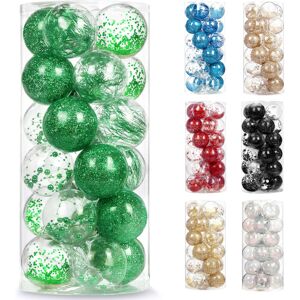 AMS 2.76""/24ct Shatterproof Clear Plastic Christmas Ball Ornaments De AMS 2.76""/24ct Shatterproof Clear Plastic Christmas Ball Ornaments De