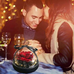 Unbranded Christmas and Valentine's Day gift: Eternal rose in glass dome with LED, gift fo Unbranded Christmas and Valentine's Day gift: Eternal rose in glass dome with LED, gift fo