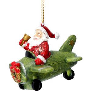 Carousel Home Santa in Plane Christmas Bauble Santa Claus Resin Christmas Tree Ornament 9cm Carousel Home Santa in Plane Christmas Bauble Santa Claus Resin Christmas Tree Ornament 9cm