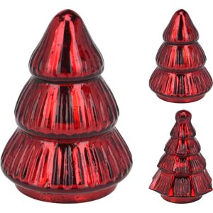 Carousel Home Red Glass Christmas Tree Freestanding Mottled Red Tree Ornament - 13cm Carousel Home Red Glass Christmas Tree Freestanding Mottled Red Tree Ornament - 13cm