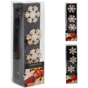 Carousel Set of 4 Gold & White Festive Napkin Holders Snowflake Christmas Napkin Rings Carousel Set of 4 Gold & White Festive Napkin Holders Snowflake Christmas Napkin Rings