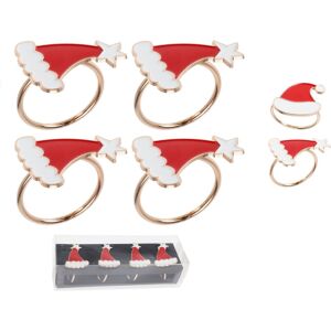 Carousel Set of 4 Santa Hat Christmas Napkin Rings 4 Novelty Napkin Holders for Xmas Carousel Set of 4 Santa Hat Christmas Napkin Rings 4 Novelty Napkin Holders for Xmas
