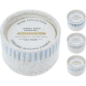 Carousel Home 3-Wick Scented Candle in Cream Ceramic Jar Ivory Wax Aromatherapy Candle - 9cm Carousel Home 3-Wick Scented Candle in Cream Ceramic Jar Ivory Wax Aromatherapy Candle - 9cm