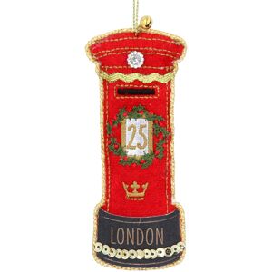 Carousel Home London Postbox Bauble Luxury Fabric Christmas Tree Hanging Ornament - 11cm Carousel Home London Postbox Bauble Luxury Fabric Christmas Tree Hanging Ornament - 11cm