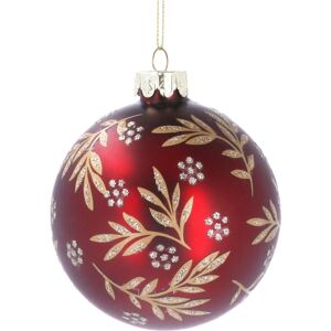 Carousel Home Matt Burgundy & Gold Christmas Bauble Red Glass Christmas Tree Ornament - 8cm Carousel Home Matt Burgundy & Gold Christmas Bauble Red Glass Christmas Tree Ornament - 8cm