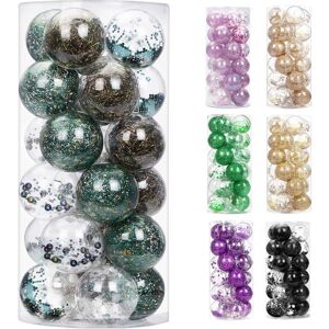 AMS 2.76""/24ct Shatterproof Clear Plastic Christmas Ball Ornaments De AMS 2.76""/24ct Shatterproof Clear Plastic Christmas Ball Ornaments De