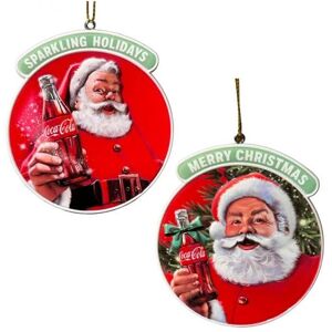 Coca Cola Coca-Cola 875768 Coca-Cola 3-D Printed Santa Christmas Round Ornaments Pack Coca Cola Coca-Cola 875768 Coca-Cola 3-D Printed Santa Christmas Round Ornaments Pack