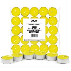 Zuvo Citronella Tealights - Pack of 25, 4-Hour Burn Scented Candles for Indoor & Zuvo Citronella Tealights - Pack of 25, 4-Hour Burn Scented Candles for Indoor &