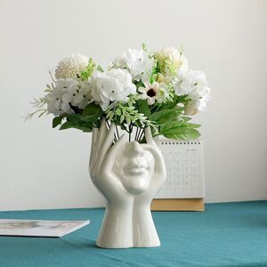 Unbranded White Ceramic Flower Vase Modern Design Human Face Flower Vase Decoration for Ho Unbranded White Ceramic Flower Vase Modern Design Human Face Flower Vase Decoration for Ho