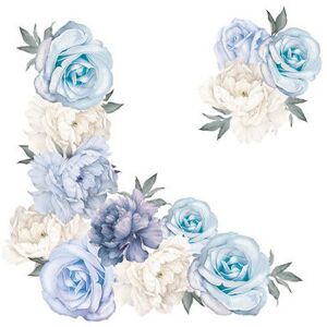 Unbranded 2 Set Blue Peony Rose Flowers Wall Sticker Vintage Mural Room Home Art Flora Dec Unbranded 2 Set Blue Peony Rose Flowers Wall Sticker Vintage Mural Room Home Art Flora Dec