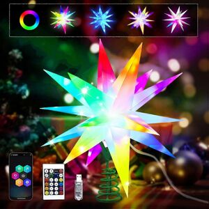 Unbranded (As show, One size) RGB Star Tree Topper, Bluetooth App & Remote-Controlled Chri Unbranded (As show, One size) RGB Star Tree Topper, Bluetooth App & Remote-Controlled Chri