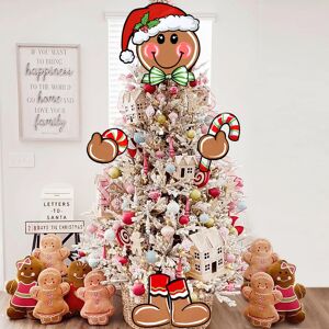 Auirre Gingerbread Man Christmas Tree Topper Head Arms and Legs Xmas Peppermint Auirre Gingerbread Man Christmas Tree Topper Head Arms and Legs Xmas Peppermint