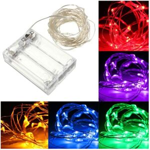 GreenZech (Red) 10M 100 LED Silver Wire Fairy String Light Battery Powered Waterproof Chri GreenZech (Red) 10M 100 LED Silver Wire Fairy String Light Battery Powered Waterproof Chri