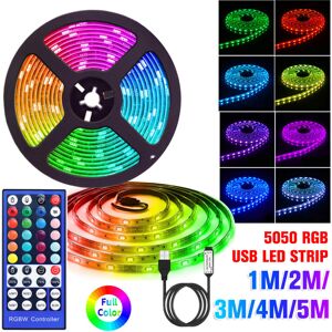 GreenZech (3M) 1-5M 5050 RGB USB LED Strip Light Colour Changing + 44 Keys IR Remote Contr GreenZech (3M) 1-5M 5050 RGB USB LED Strip Light Colour Changing + 44 Keys IR Remote Contr