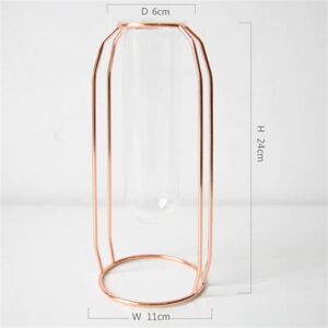 GreenZech (#5) Glass Vase Flower Holder Plant Container Metal Line for Decorations GreenZech (#5) Glass Vase Flower Holder Plant Container Metal Line for Decorations