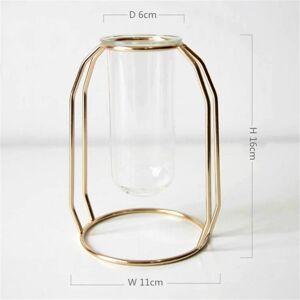GreenZech (#1) Glass Vase Flower Holder Plant Container Metal Line for Decorations GreenZech (#1) Glass Vase Flower Holder Plant Container Metal Line for Decorations