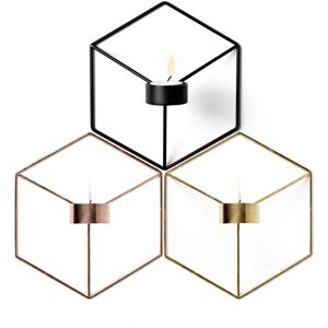 GreenZech (Black) 3D Geometric Nordic Style Candle Holder Iron Candlestick Handmade Wall A GreenZech (Black) 3D Geometric Nordic Style Candle Holder Iron Candlestick Handmade Wall A