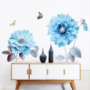 GreenZech Blue Flowers Wall Sticker Room Sticker Living Room Background Bedroom Decoration GreenZech Blue Flowers Wall Sticker Room Sticker Living Room Background Bedroom Decoration