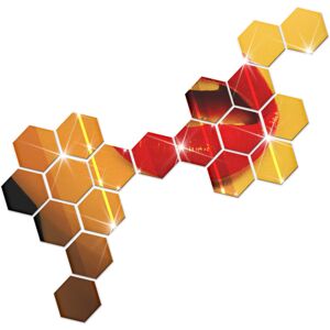 GreenZech (Gold) 12PCS 3D Mirror Hexagon Vinyl DIY Removable Wall Sticker Art Decal Home D GreenZech (Gold) 12PCS 3D Mirror Hexagon Vinyl DIY Removable Wall Sticker Art Decal Home D