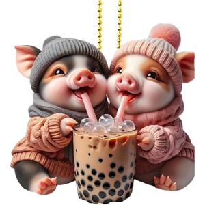 Unbranded (B) Swing Hog Pendant,Lucky Hog Accessories Ornament - Acrylic 2D Funny Hog Chri Unbranded (B) Swing Hog Pendant,Lucky Hog Accessories Ornament - Acrylic 2D Funny Hog Chri