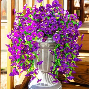 Five Leaf (Purple) Artificial Hanging Flowers Morning Vines Hanging 2PCS Faux Silk Morning Five Leaf (Purple) Artificial Hanging Flowers Morning Vines Hanging 2PCS Faux Silk Morning
