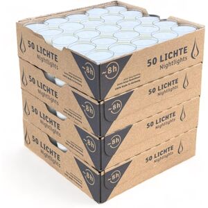 Stoneglow Horeca Candles - Tea Light Candles in Clear Cup 200 Pack - 8 Hours Burn Time - W Stoneglow Horeca Candles - Tea Light Candles in Clear Cup 200 Pack - 8 Hours Burn Time - W
