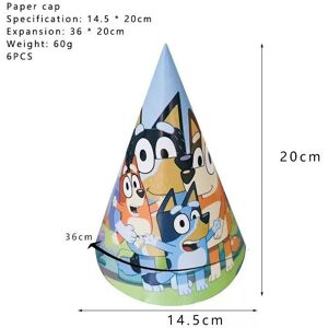 Unbranded (6pcs-Paper Cap) Birthday Theme Bluey Party Decoration Pull Flag Insert Row Spir Unbranded (6pcs-Paper Cap) Birthday Theme Bluey Party Decoration Pull Flag Insert Row Spir