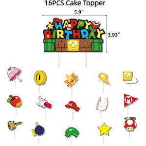 Unbranded (Cake Topper) Super Mario Theme Kids Birthday Party Decoration Supplies Banner C Unbranded (Cake Topper) Super Mario Theme Kids Birthday Party Decoration Supplies Banner C