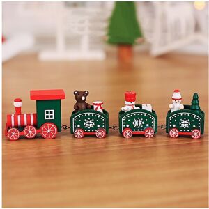 Unbranded (Green Red) Christmas 4 Wooden Section Train Decoration Jewelry Childrens Gift F Unbranded (Green Red) Christmas 4 Wooden Section Train Decoration Jewelry Childrens Gift F