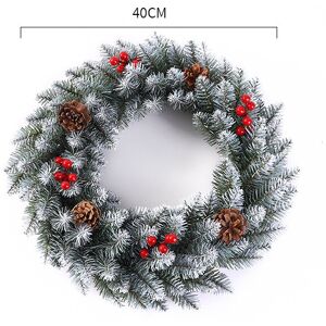 Unbranded (Snow, 40cm/15.7in) Christmas Wreath 118236in Snowy Red Ribbon Berries Pine Cone Unbranded (Snow, 40cm/15.7in) Christmas Wreath 118236in Snowy Red Ribbon Berries Pine Cone