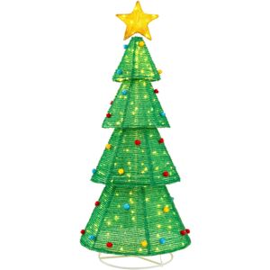 Costway 190 CM Collapsible Christmas Tree Tinsel Pre-lit Christmas Decoration Costway 190 CM Collapsible Christmas Tree Tinsel Pre-lit Christmas Decoration