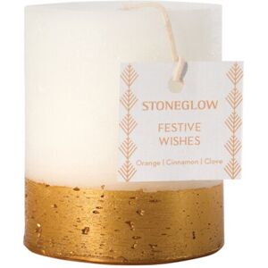 Stoneglow Candles Scented Short Pillar Candle Festive Wishes (Orange, Stoneglow Candles Scented Short Pillar Candle Festive Wishes (Orange,