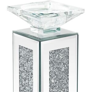martinmart 60991027 Silver Crushed Diamond Crystal Pillar Candle Holder – 30 cm, Mirrored G martinmart 60991027 Silver Crushed Diamond Crystal Pillar Candle Holder – 30 cm, Mirrored G