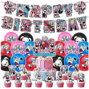 Unbranded Harley Quinn Theme Birthday Party Supplies Banner Balloons Cupcake Cake Toppers Unbranded Harley Quinn Theme Birthday Party Supplies Banner Balloons Cupcake Cake Toppers
