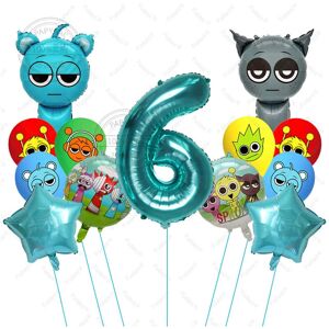 ETECHMART (6, AS PICTURE) 13pcs Sprunki Tiffany Blue Cartoon Foil Balloons - Colorful Rhyt ETECHMART (6, AS PICTURE) 13pcs Sprunki Tiffany Blue Cartoon Foil Balloons - Colorful Rhyt
