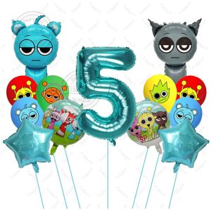 ETECHMART (5, AS PICTURE) 13pcs Sprunki Tiffany Blue Cartoon Foil Balloons - Colorful Rhyt ETECHMART (5, AS PICTURE) 13pcs Sprunki Tiffany Blue Cartoon Foil Balloons - Colorful Rhyt
