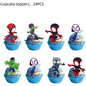 ETECHMART (24pcs cake topper, 12INCH) Spidey And His Amazing Friends Birthday Party Decora ETECHMART (24pcs cake topper, 12INCH) Spidey And His Amazing Friends Birthday Party Decora