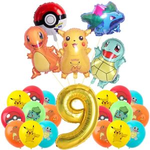 ETECHMART (number balloon 9, 12INCH) Pokemon Theme Birthday Party Decoration Supplies Cart ETECHMART (number balloon 9, 12INCH) Pokemon Theme Birthday Party Decoration Supplies Cart